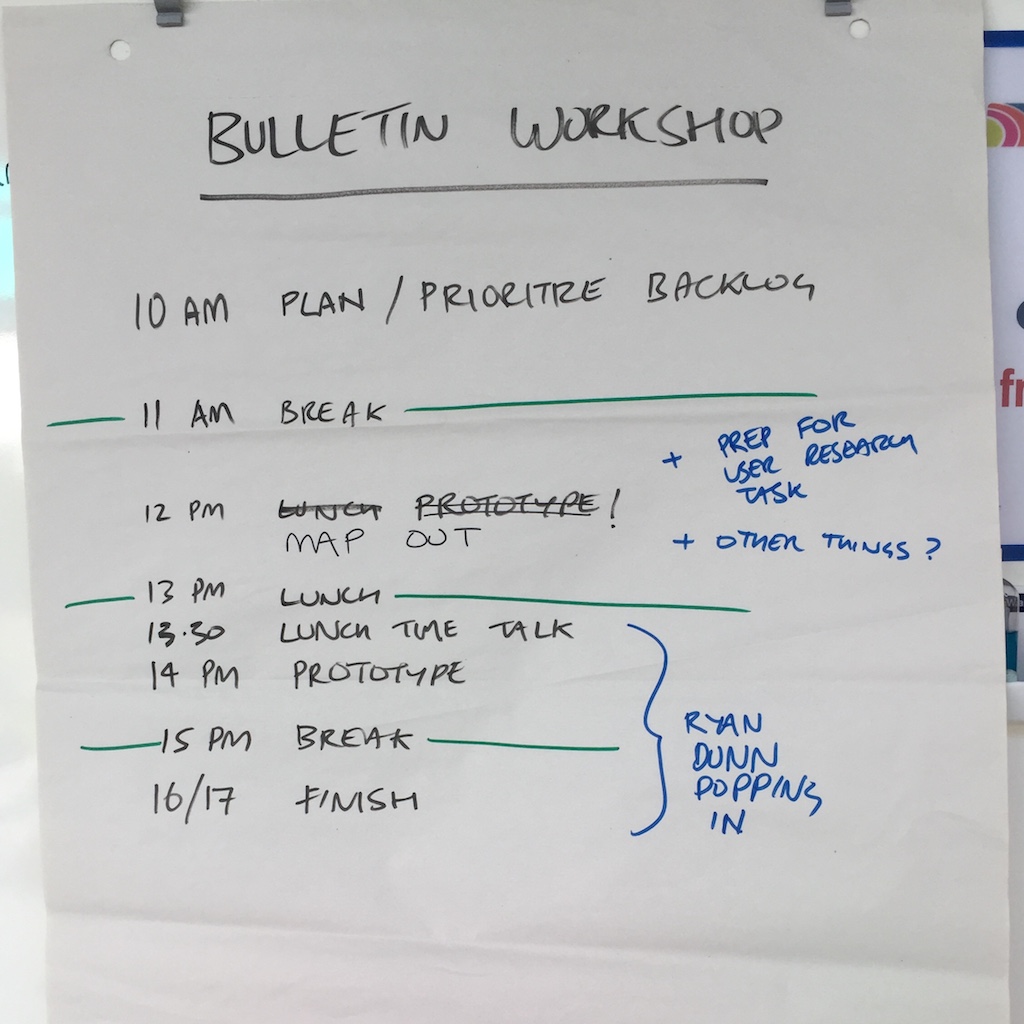 Our plan for the bulletin workshop