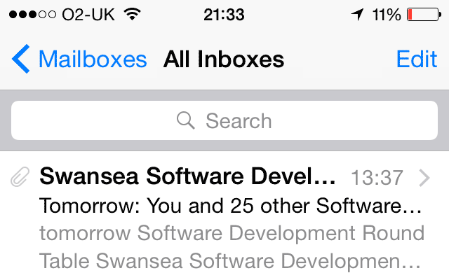 The iPhone’s Mail Inbox Preview Pane